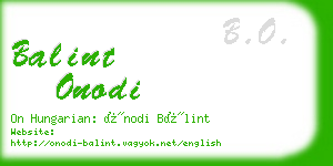 balint onodi business card